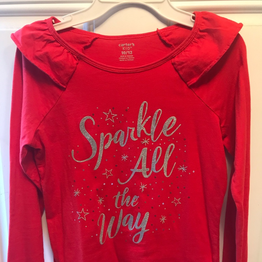 Girls red Christmas shirt size 10/12